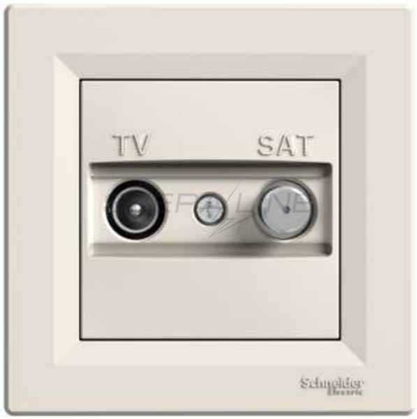 Розетка TV-SAT прохідна (4 дБ), кремовий, Asfora